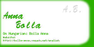 anna bolla business card